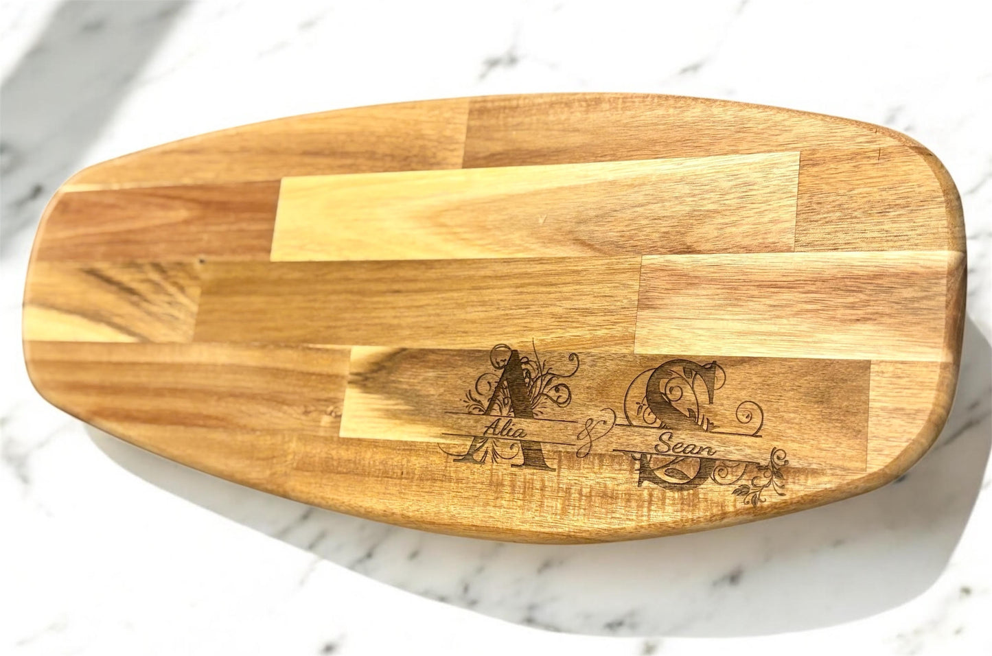Acacia Charcuterie Board with names