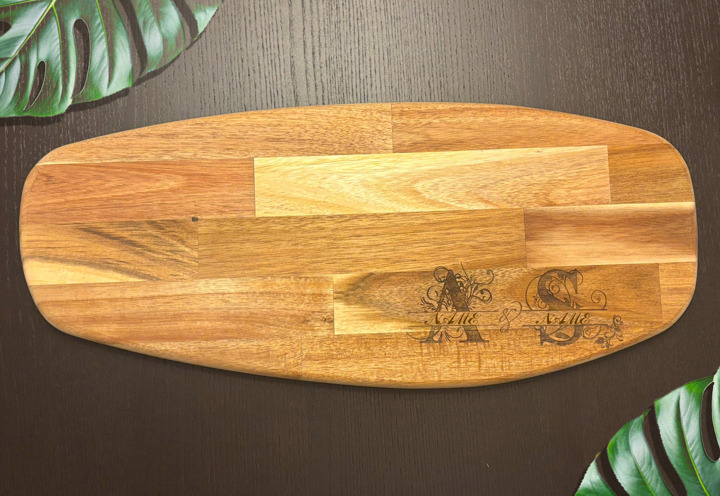 Acacia Charcuterie Board with names