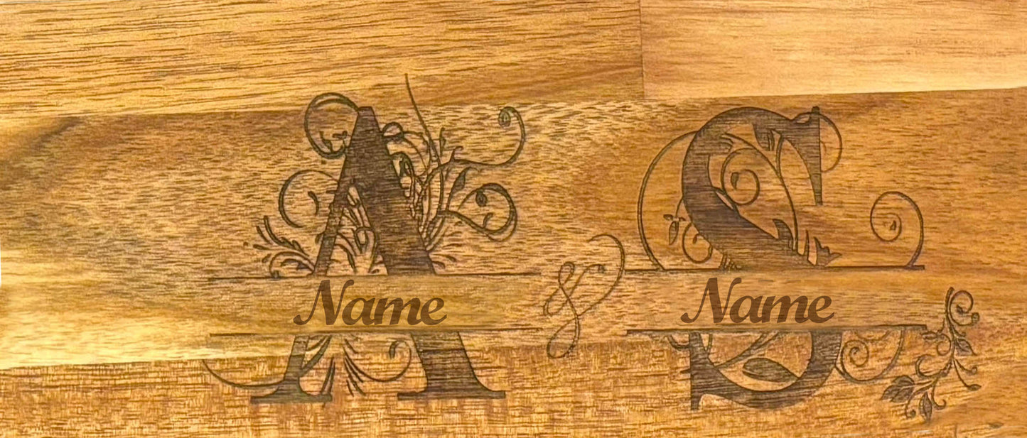 Acacia Charcuterie Board with names