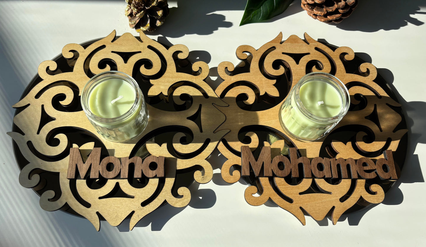 Candle Holder with Names- Set of two